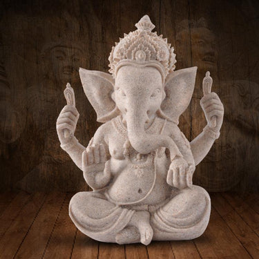 Hand Chiseled Lord Ganesha Sandstone Statue